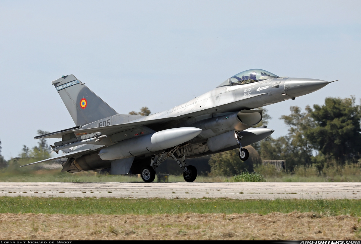 Romania - Air Force General Dynamics F-16AM Fighting Falcon 1605 at Andravida (Pyrgos -) (PYR / LGAD), Greece
