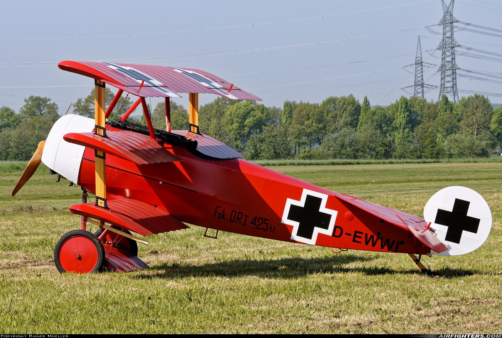 Private Fokker Dr.1 Triplane (Replica) D-EWWI at Bohmte-Bad Essen (EDXD), Germany