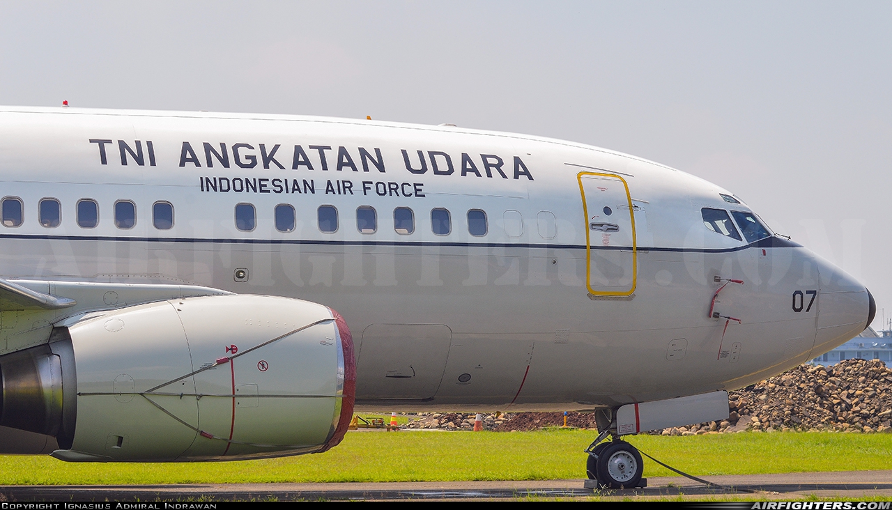 Indonesia - Air Force Boeing 737-5U3 A-7307 at Jakarta - Halim Perdanakusumah (HLP / WIHH), Indonesia