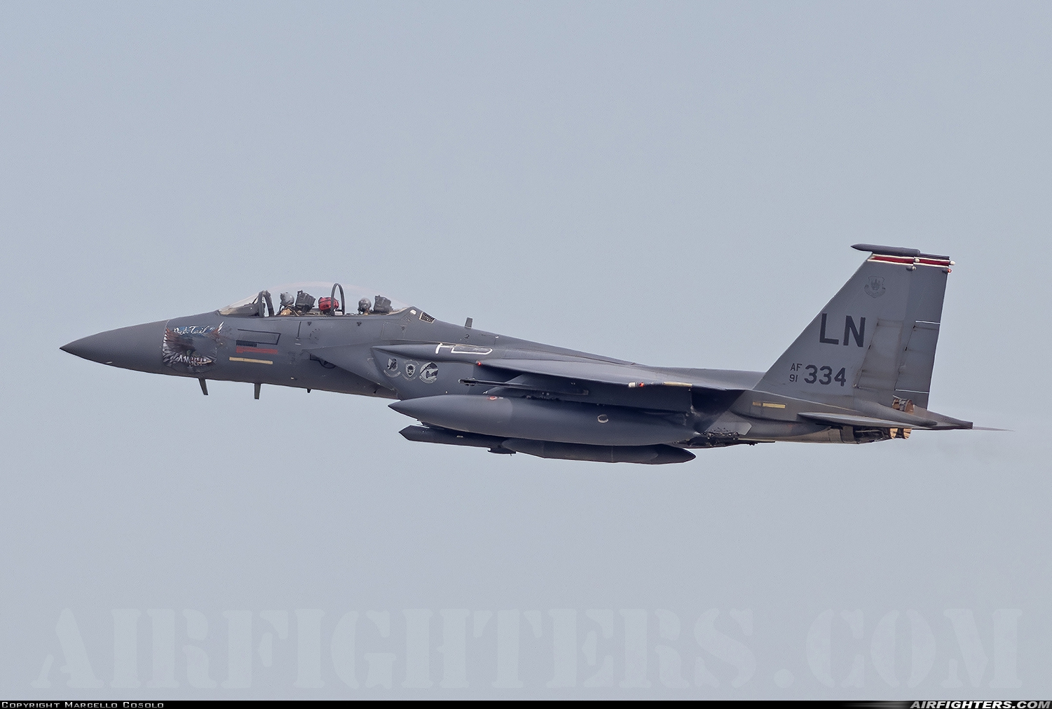 USA - Air Force McDonnell Douglas F-15E Strike Eagle 91-0334 at Aviano (- Pagliano e Gori) (AVB / LIPA), Italy