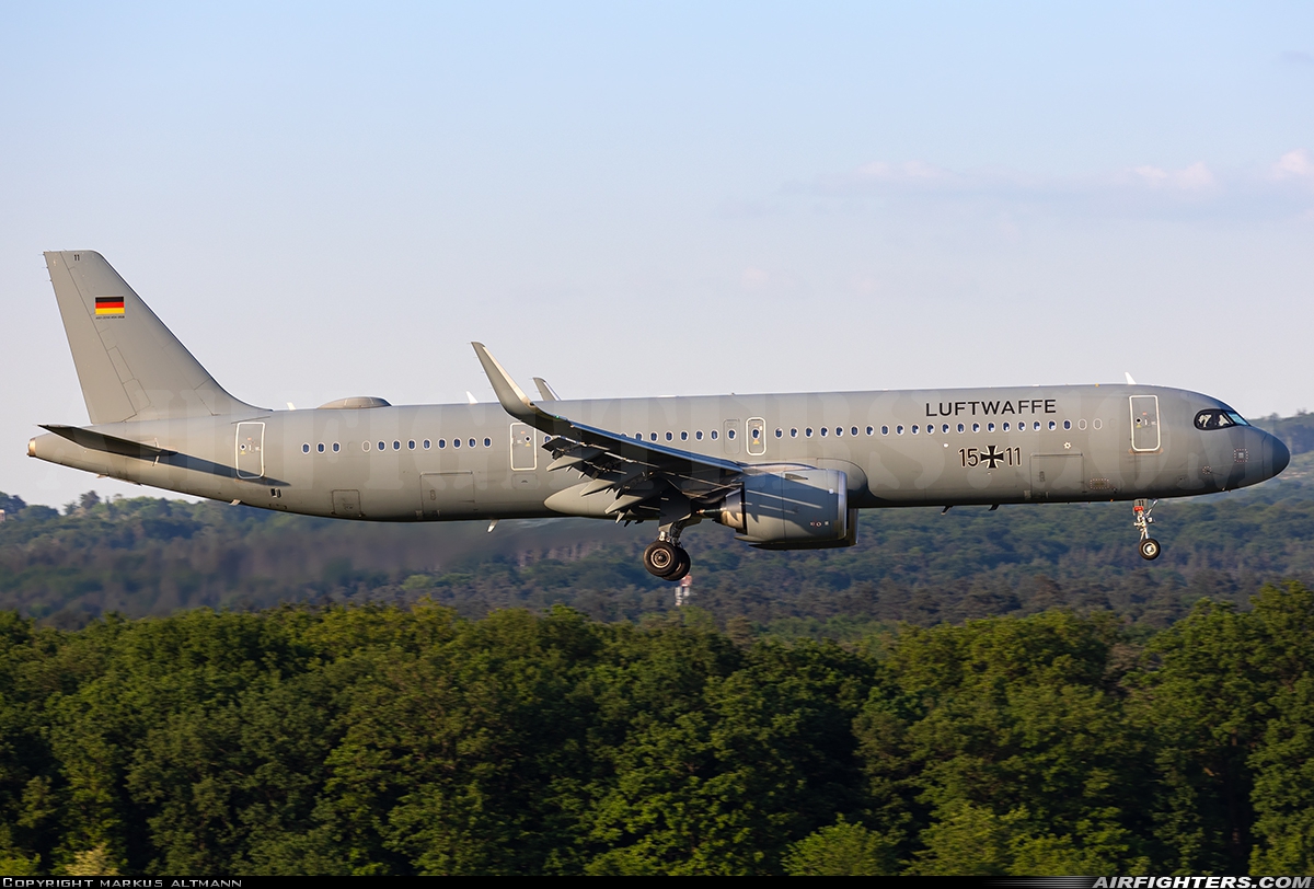 Germany - Air Force Airbus A321-251NX 15+11 at Cologne / Bonn (- Konrad Adenauer / Wahn) (CGN / EDDK), Germany