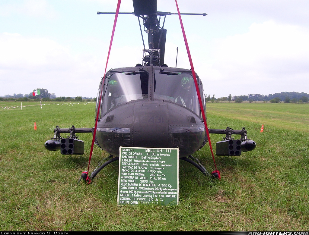 Argentina - Army Bell UH-1H Iroquois (205) AE-431 at Buenos Aires - Gral. Rodriguez - Ildefonso Durana, Argentina