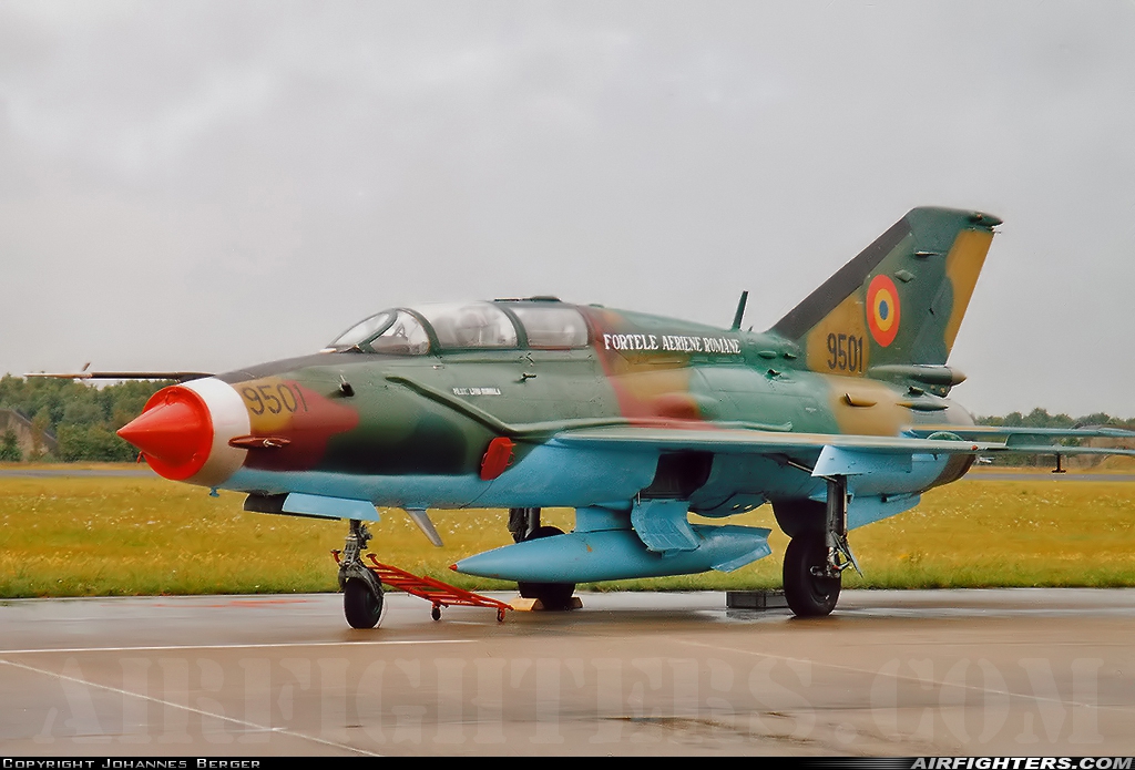Romania - Air Force Mikoyan-Gurevich MiG-21UM Lancer B 9501 at Uden - Volkel (UDE / EHVK), Netherlands