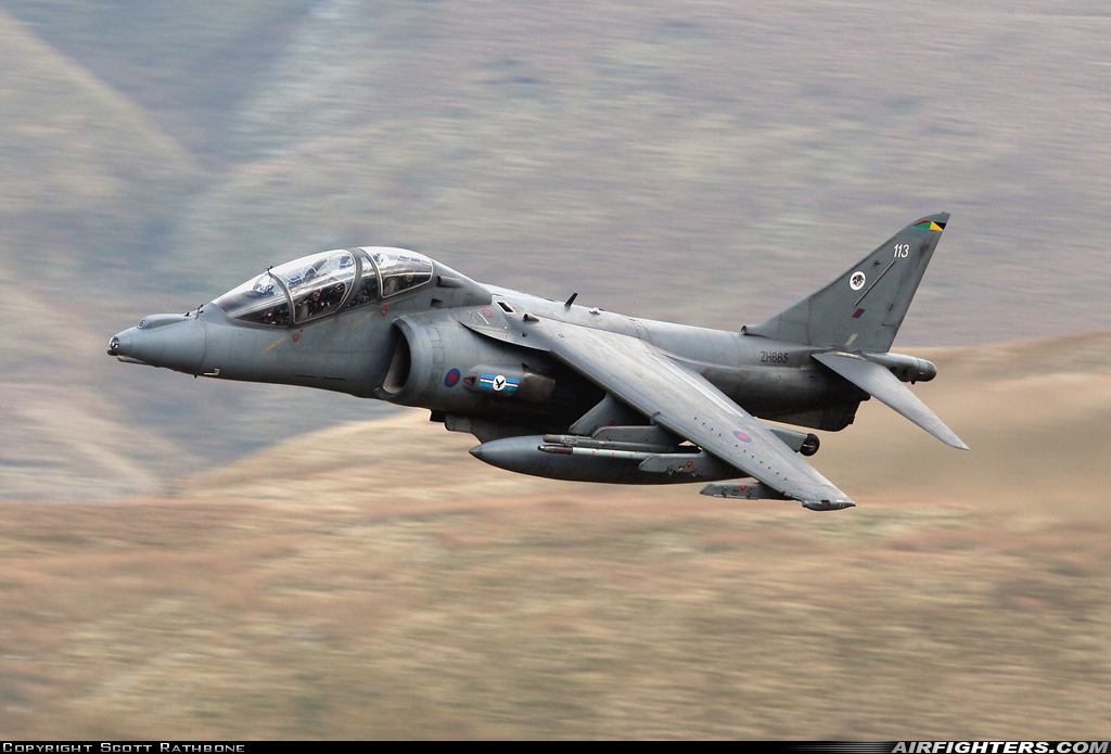 UK - Air Force British Aerospace Harrier T.12 ZH665 at Off-Airport - Machynlleth Loop Area, UK