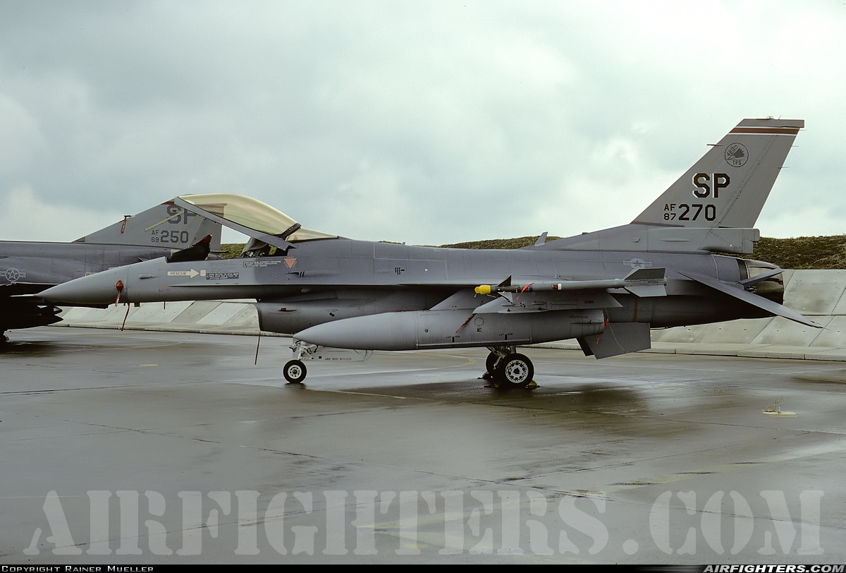 USA - Air Force General Dynamics F-16C Fighting Falcon 87-0270 at Husum (EDNH), Germany