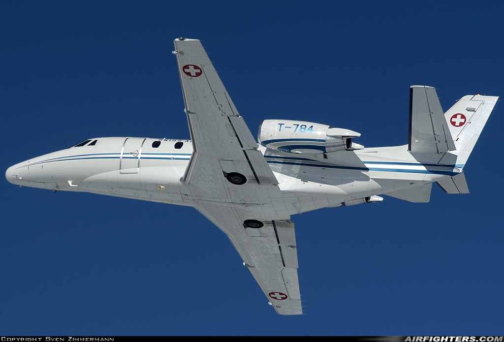 Switzerland - Air Force Cessna 560XL Citation Excel T-784 at Sion (- Sitten) (SIR / LSGS / LSMS), Switzerland