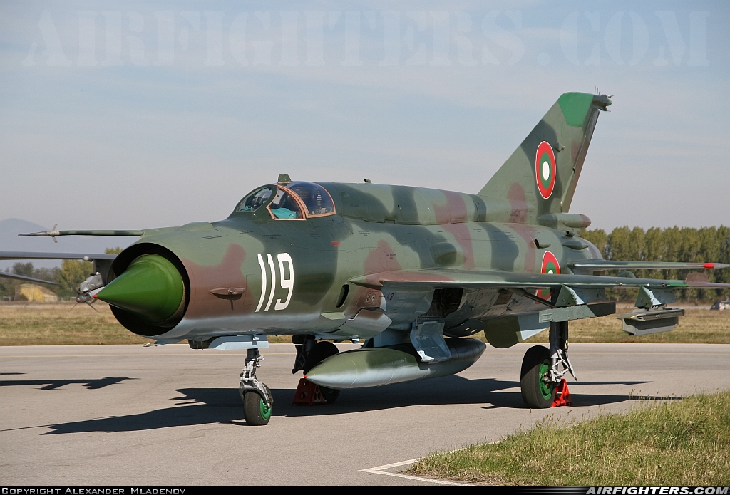 Bulgaria - Air Force Mikoyan-Gurevich MiG-21bis SAU 119 at Graf Ignatievo (LBPG), Bulgaria