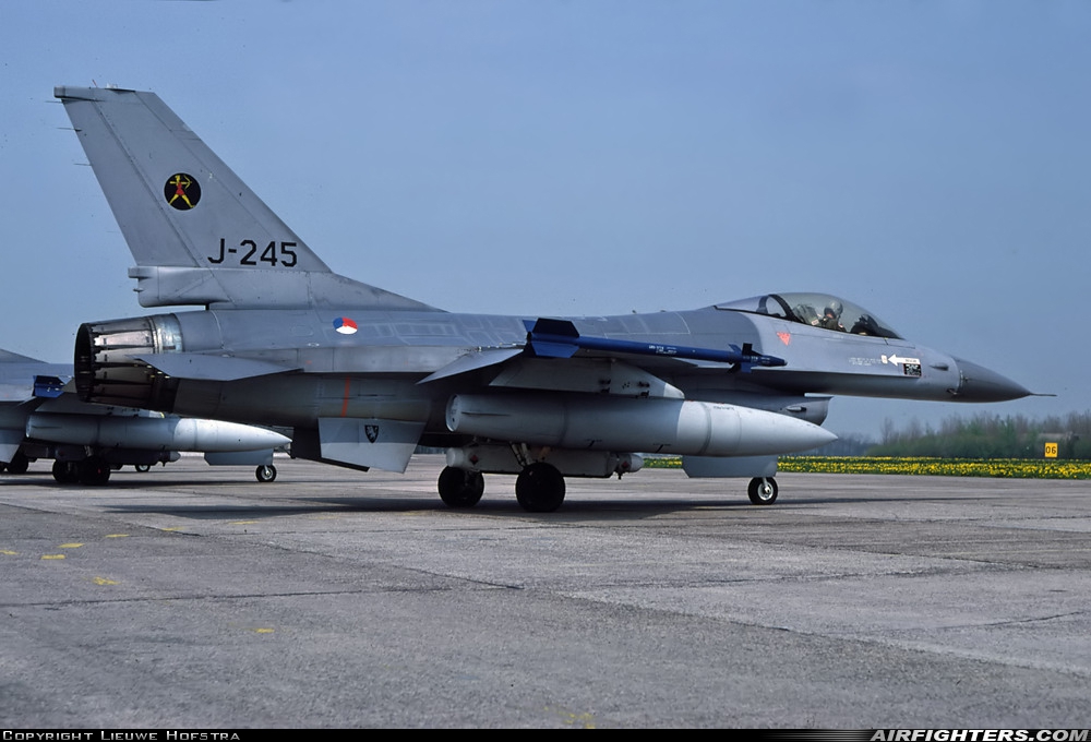 Netherlands - Air Force General Dynamics F-16A Fighting Falcon J-245 at Leeuwarden (LWR / EHLW), Netherlands