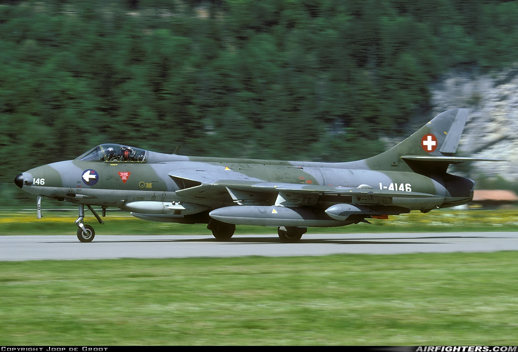 Switzerland - Air Force Hawker Hunter F58A J-4146 at Meiringen (LSMM), Switzerland