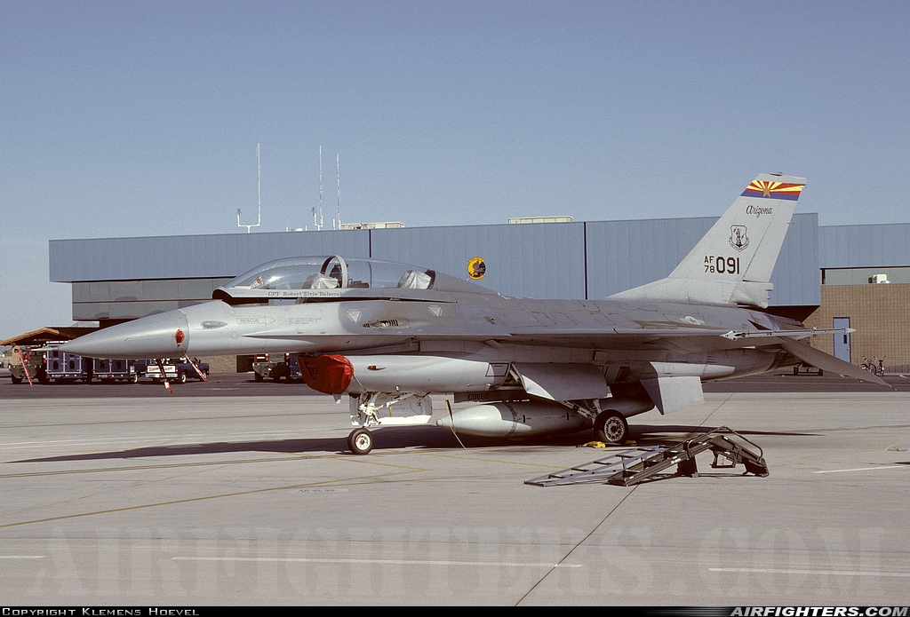 USA - Air Force General Dynamics F-16B Fighting Falcon 78-0091 at Tucson - Int. (TUS / KTUS), USA