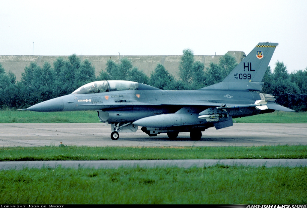 USA - Air Force General Dynamics F-16B Fighting Falcon 78-0099 at Leeuwarden (LWR / EHLW), Netherlands