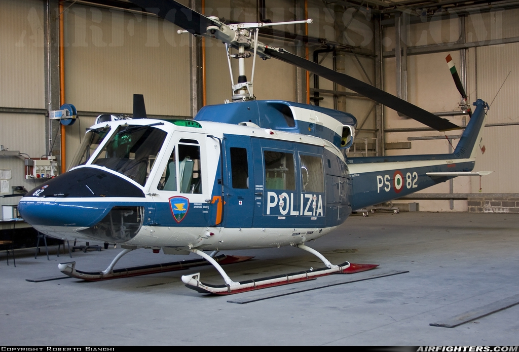 Italy - Polizia Agusta-Bell AB-212AM PS-82 at Bologna - Borgo Panigale (Guglielmo Marconi) (BLQ / LIPE), Italy