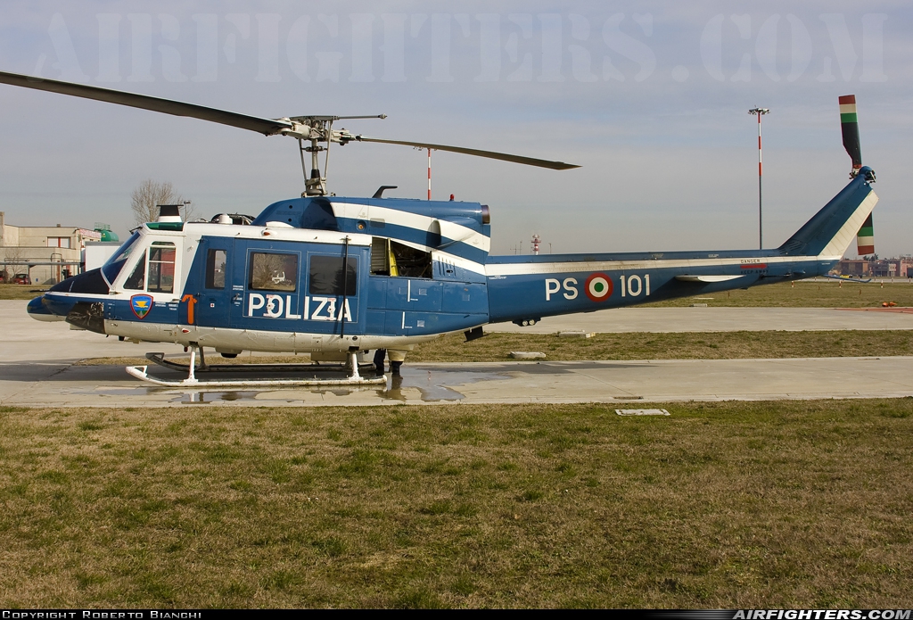 Italy - Polizia Agusta-Bell AB-212AM PS-101 at Bologna - Borgo Panigale (Guglielmo Marconi) (BLQ / LIPE), Italy