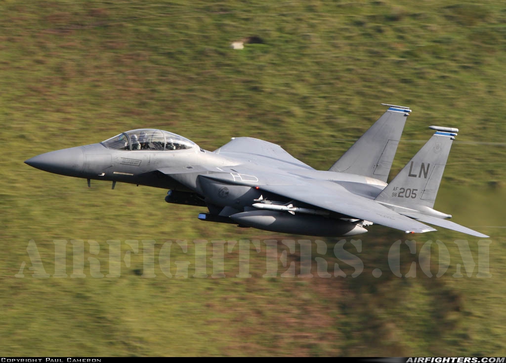 USA - Air Force McDonnell Douglas F-15E Strike Eagle 96-0205 at Off-Airport - Machynlleth Loop Area, UK