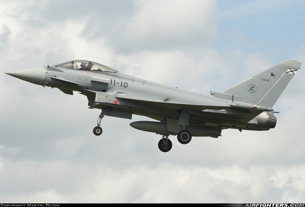 Spain - Air Force Eurofighter C-16 Typhoon (EF-2000S) C.16-30 at Coningsby (EGXC), UK