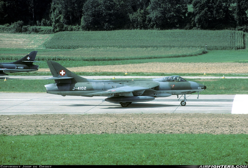 Switzerland - Air Force Hawker Hunter F58A J-4102 at Payerne (LSMP), Switzerland