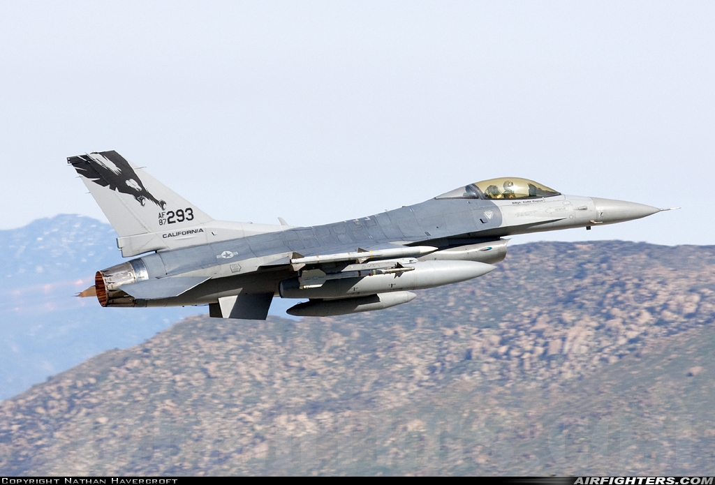 USA - Air Force General Dynamics F-16C Fighting Falcon 87-0293 at Riverside - March ARB (AFB / Field) (RIV / KRIV), USA