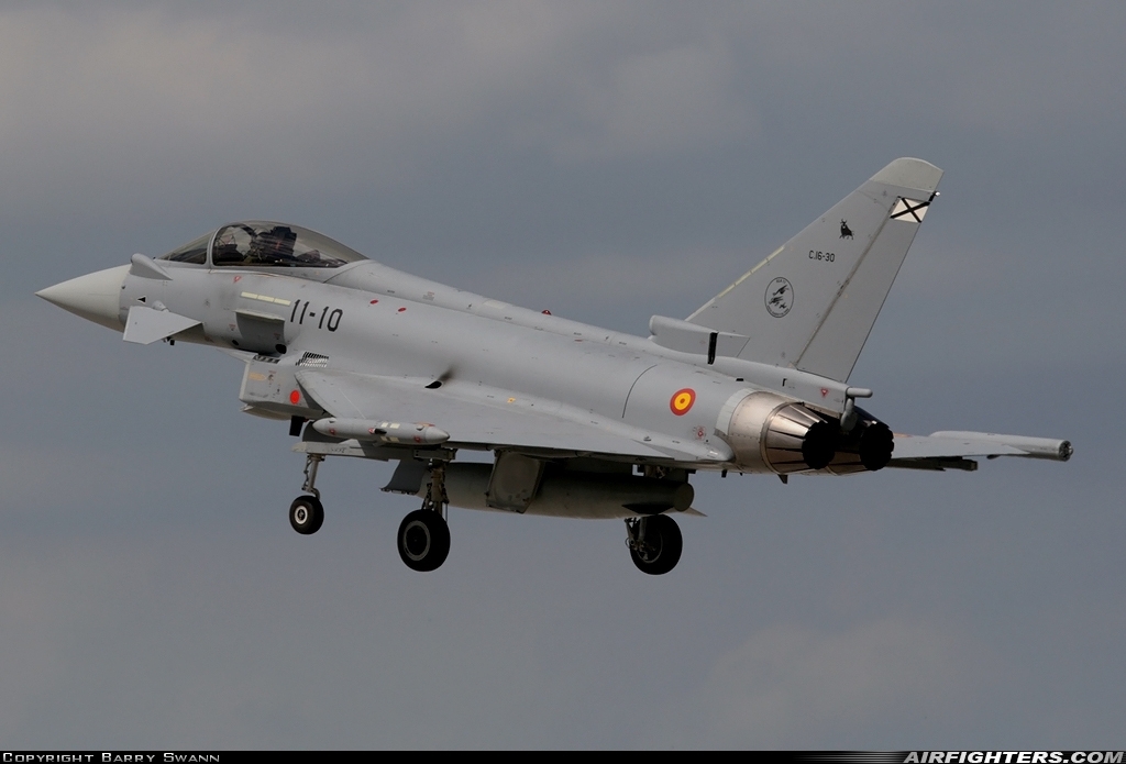 Spain - Air Force Eurofighter C-16 Typhoon (EF-2000S) C.16-30 at Coningsby (EGXC), UK