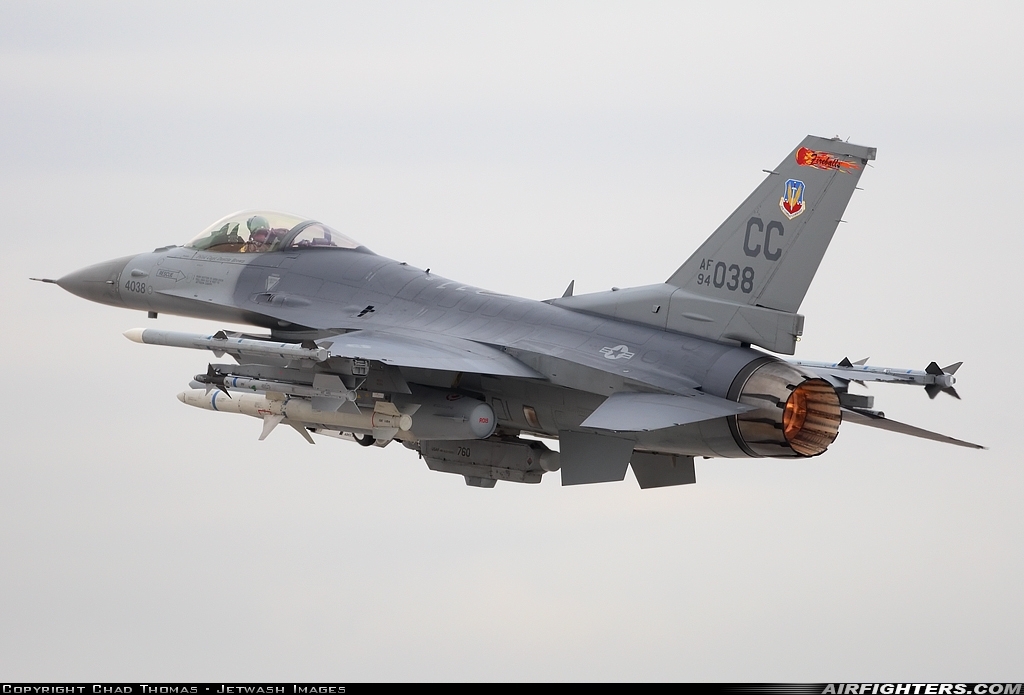 USA - Air Force General Dynamics F-16C Fighting Falcon 94-0038 at Las Vegas - Nellis AFB (LSV / KLSV), USA