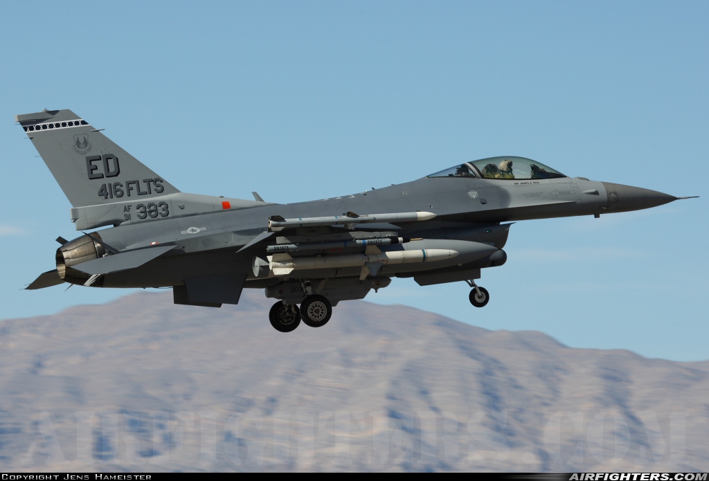 USA - Air Force General Dynamics F-16C Fighting Falcon 91-0383 at Las Vegas - Nellis AFB (LSV / KLSV), USA