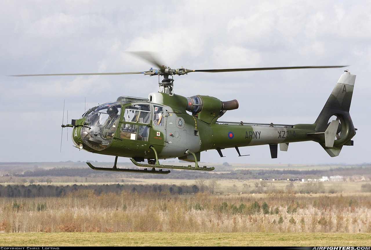 UK - Army Westland SA-341B Gazelle AH1 XZ314 at Off-Airport - Salisbury Plain, UK