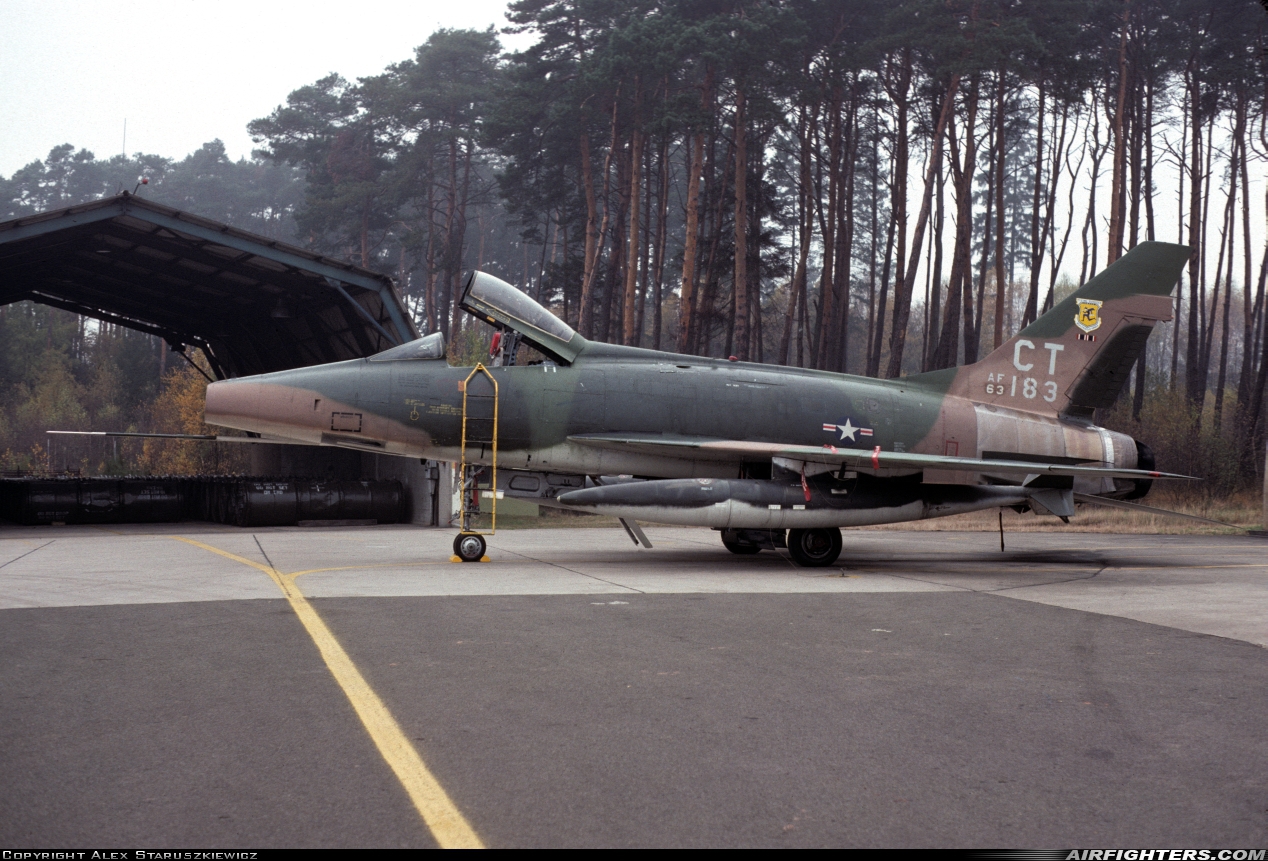 USA - Air Force North American F-100D Super Sabre 56-3183 at Ramstein (- Landstuhl) (RMS / ETAR), Germany