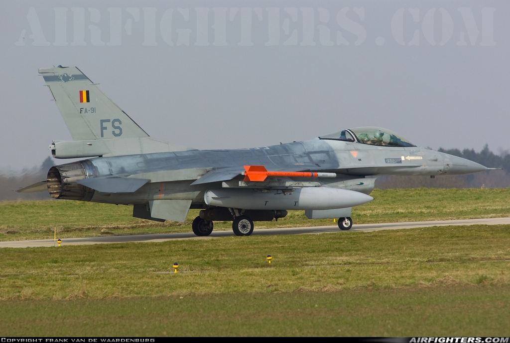 Belgium - Air Force General Dynamics F-16AM Fighting Falcon FA-91 at Florennes (EBFS), Belgium