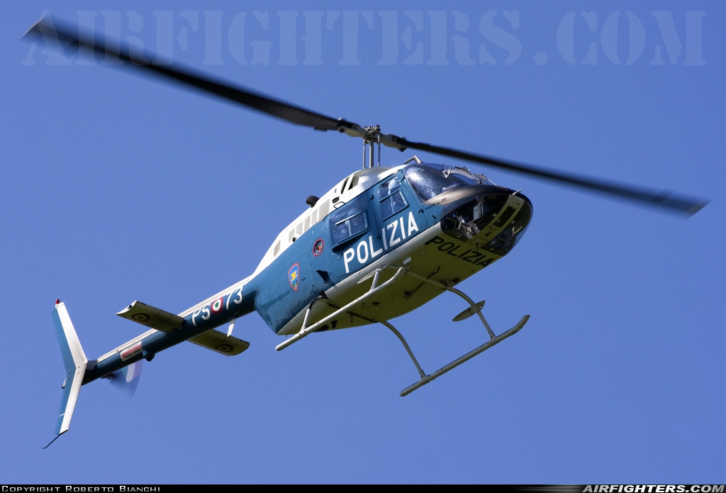 Italy - Polizia Agusta-Bell AB-206B-3 JetRanger III PS-73 at Verona - Villafranca (Valerio Catullo) (VRN / LIPX), Italy