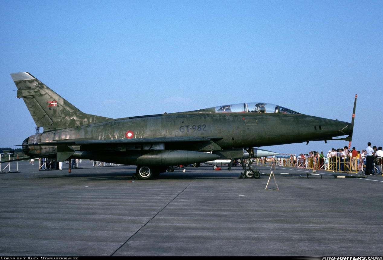 Denmark - Air Force North American TF-100F Super Sabre GT-982 at Wildenrath (WID / EDUW), Germany
