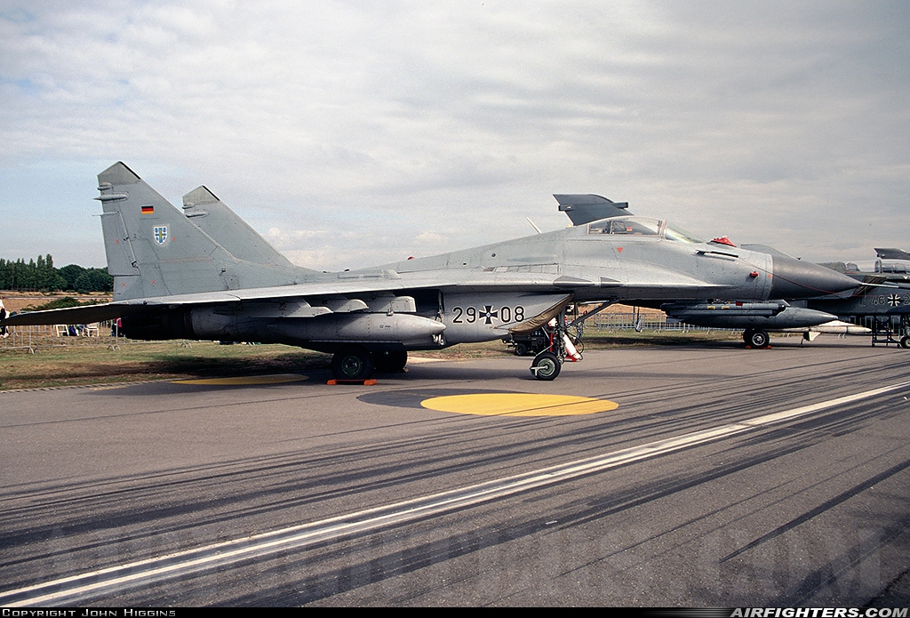 Germany - Air Force Mikoyan-Gurevich MiG-29G (9.12A) 29+08 at Kleine Brogel (EBBL), Belgium