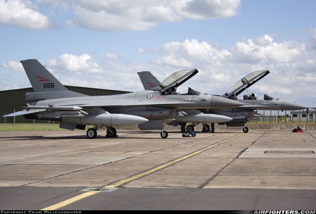 Norway - Air Force General Dynamics F-16AM Fighting Falcon 688 at Waddington (WTN / EGXW), UK