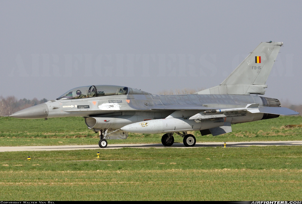 Belgium - Air Force General Dynamics F-16BM Fighting Falcon FB-15 at Florennes (EBFS), Belgium