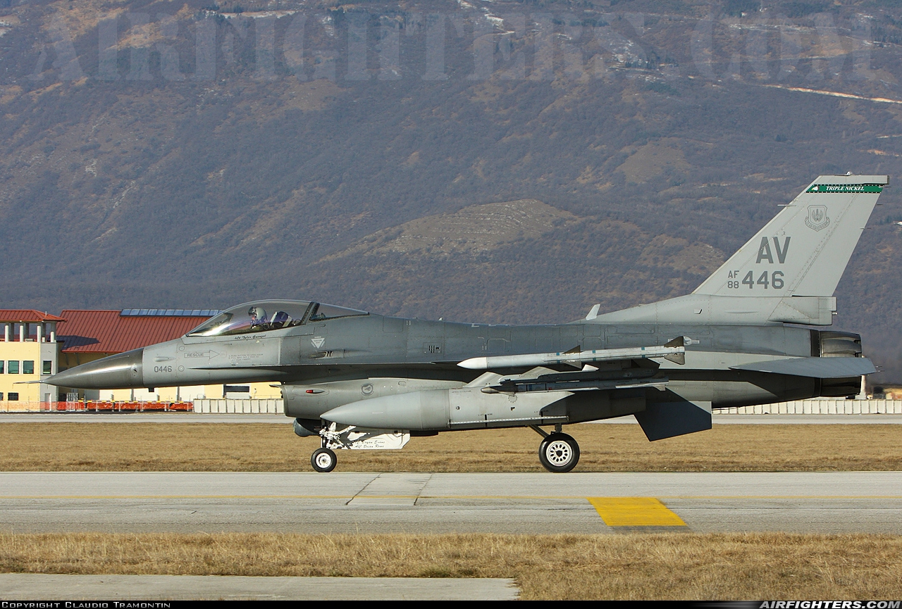 USA - Air Force General Dynamics F-16C Fighting Falcon 88-0446 at Aviano (- Pagliano e Gori) (AVB / LIPA), Italy