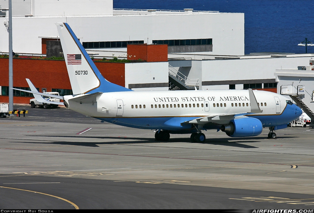 USA - Air Force Boeing C-40C (737-7CP BBJ) 05-0730 at Funchal / Madeira (- Santa Cruz) (FNC / LPMA), Portugal