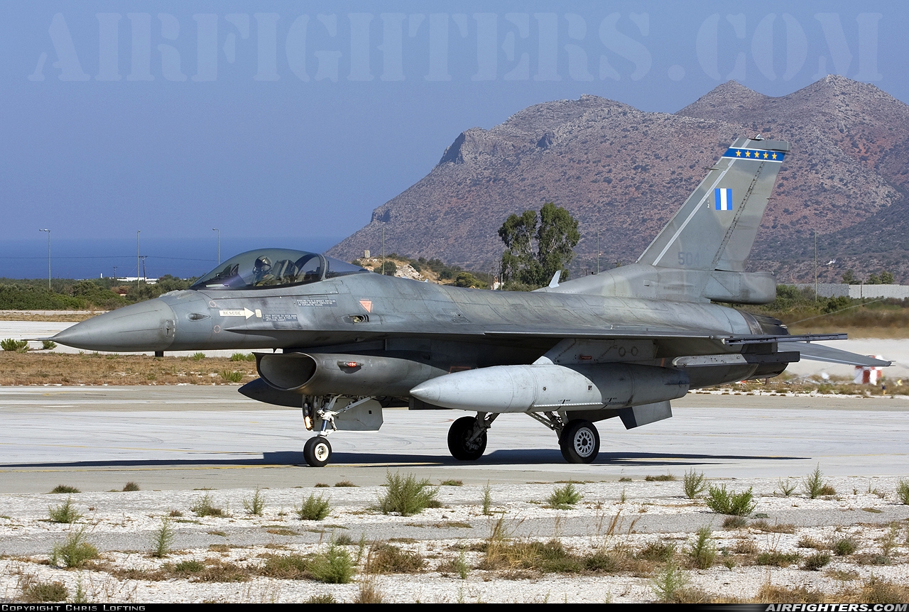 Greece - Air Force General Dynamics F-16C Fighting Falcon 504 at Chania - Souda (CHQ / LGSA), Greece