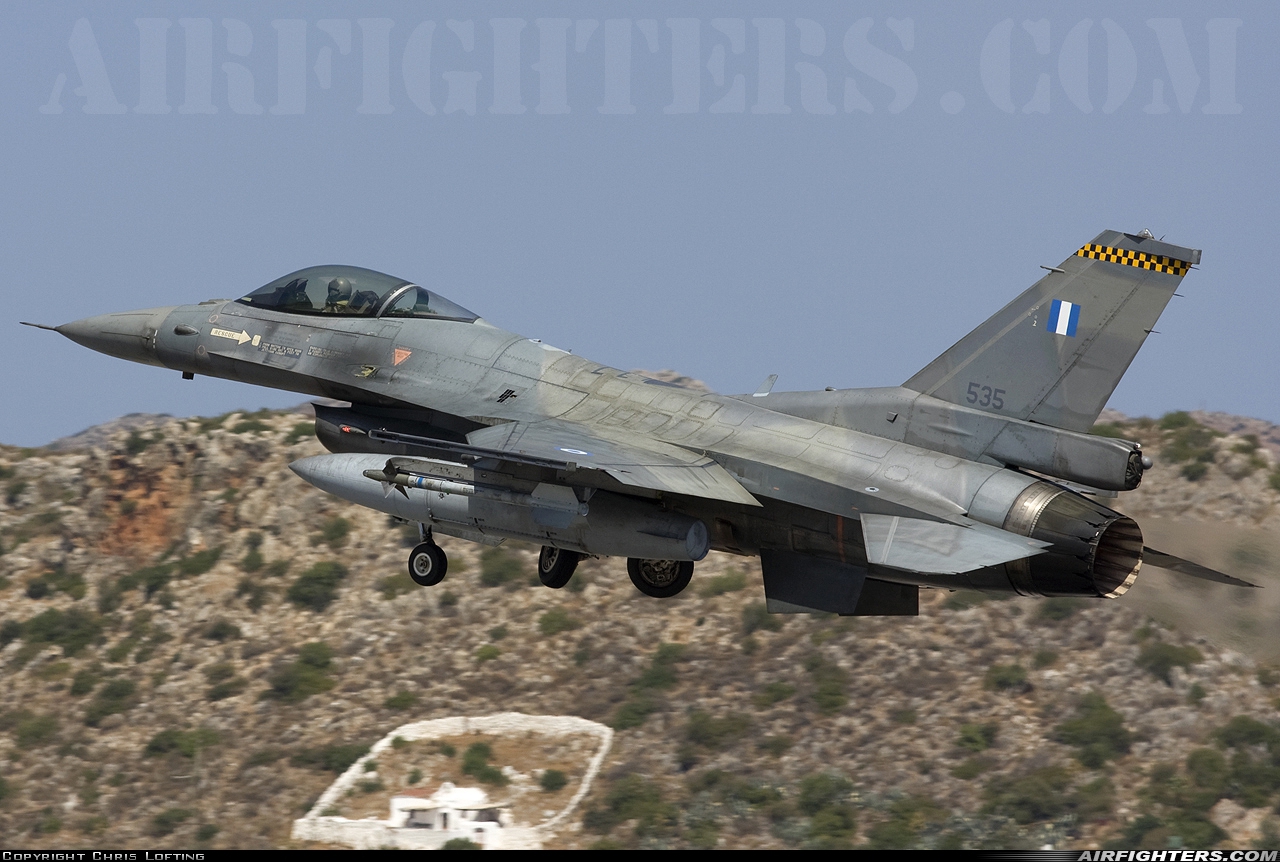 Greece - Air Force General Dynamics F-16C Fighting Falcon 535 at Chania - Souda (CHQ / LGSA), Greece