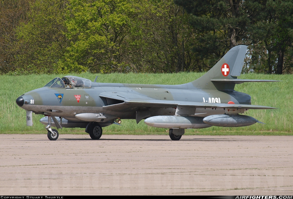Switzerland - Air Force Hawker Hunter F58 J-4091 at Bruntingthorpe, UK