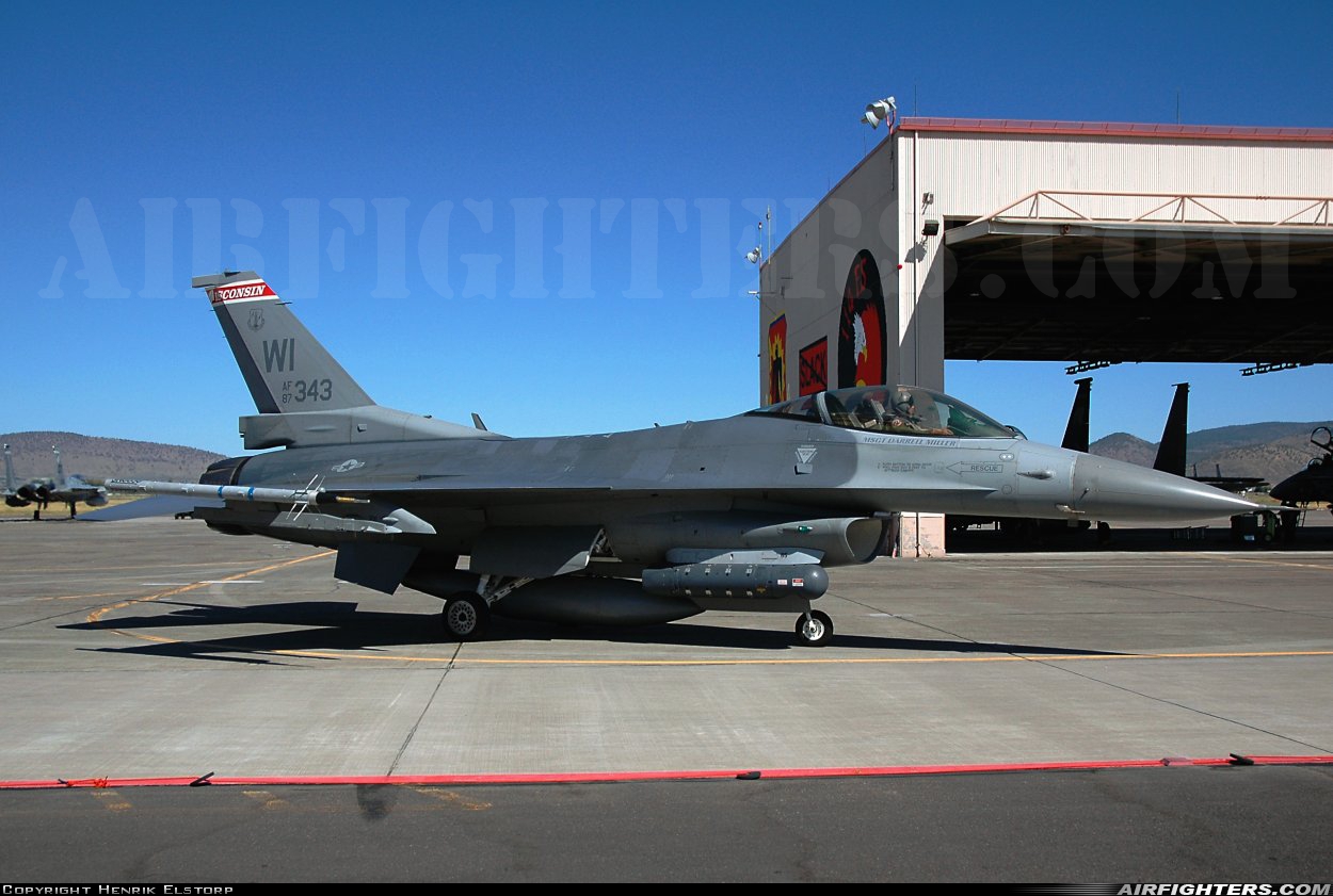 USA - Air Force General Dynamics F-16C Fighting Falcon 87-0343 at Klamath Falls - Kingsley Field (LMT / KLMT), USA