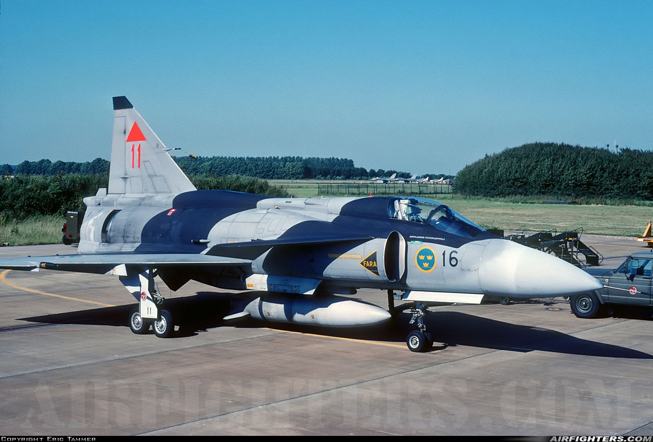 Sweden - Air Force Saab JA37 Viggen 37411 at Leeuwarden (LWR / EHLW), Netherlands