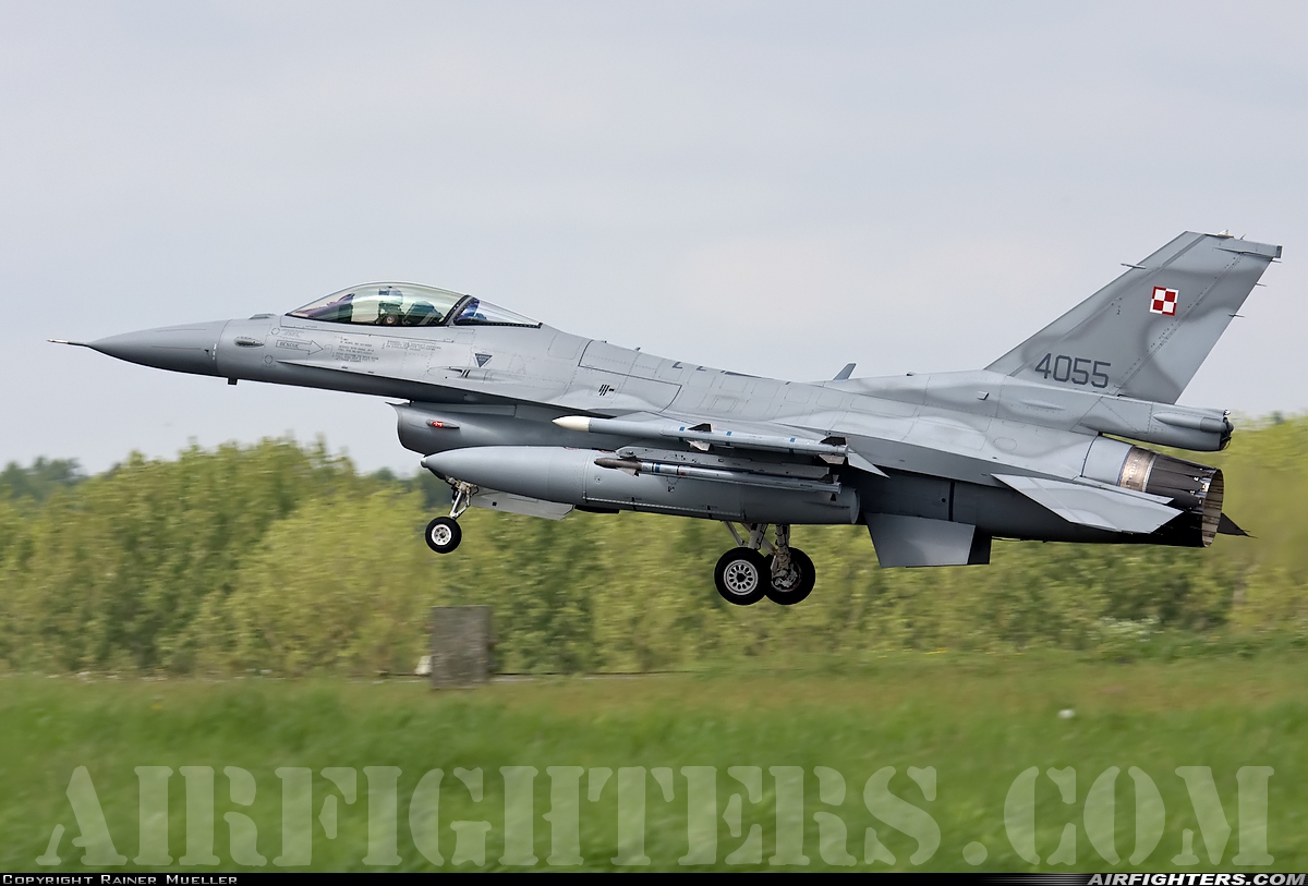 Poland - Air Force General Dynamics F-16C Fighting Falcon 4055 at Florennes (EBFS), Belgium