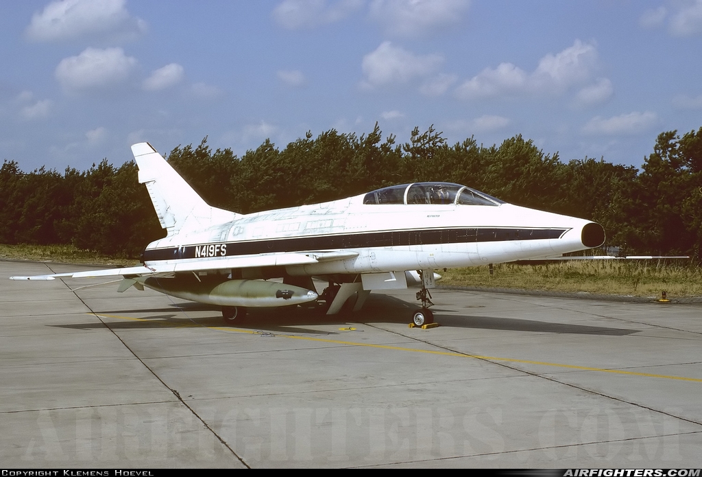 Company Owned - Tracor Flight Systems North American TF-100F Super Sabre N419FS at Wittmundhafen (Wittmund) (ETNT), Germany