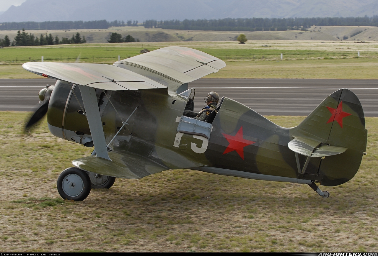 Private Polikarpov I-153 Chaika ZK-JKM at Wanaka (WKA / NZWF), New Zealand