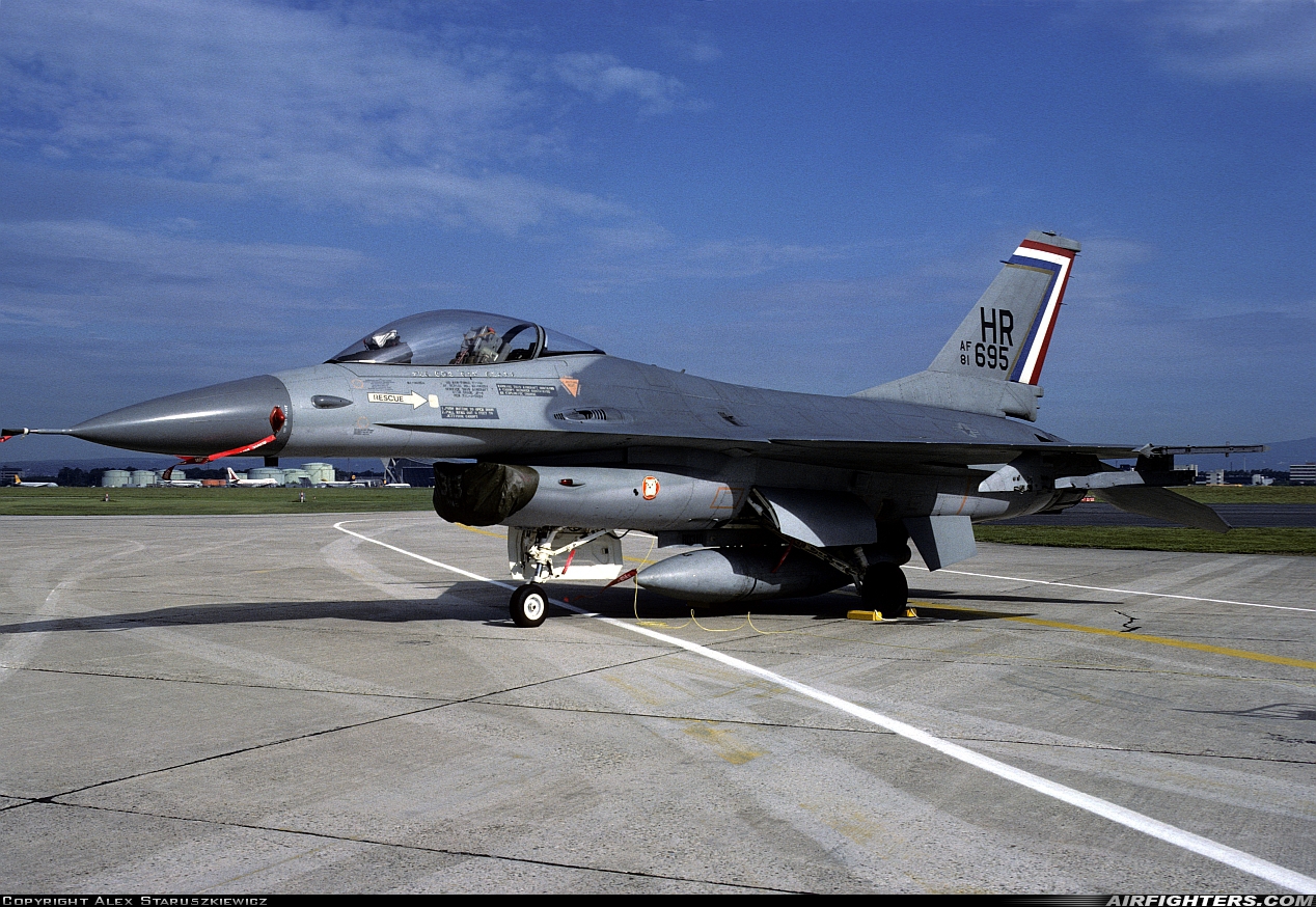 USA - Air Force General Dynamics F-16A Fighting Falcon 81-0695 at Frankfurt - Main (Rhein-Main AB) (FRA / FRF / EDDF), Germany