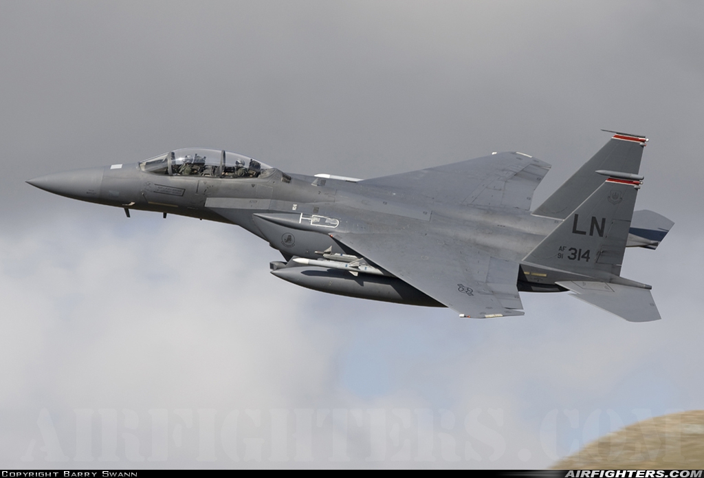 USA - Air Force McDonnell Douglas F-15E Strike Eagle 91-0314 at Off-Airport - North Wales, UK