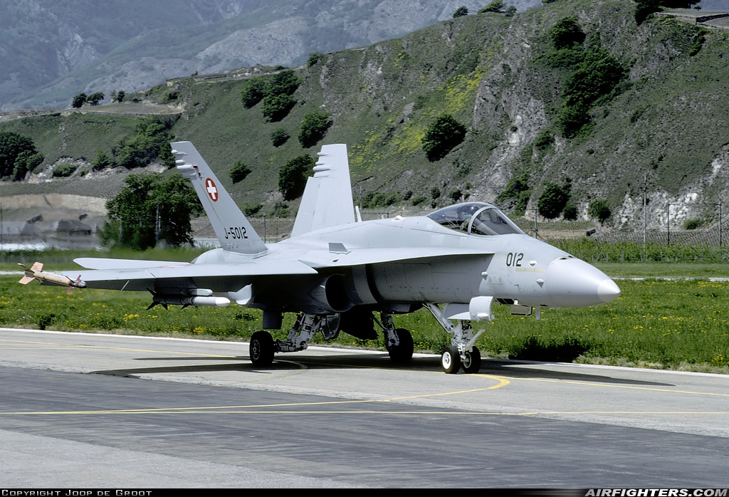 Switzerland - Air Force McDonnell Douglas F/A-18C Hornet J-5012 at Sion (- Sitten) (SIR / LSGS / LSMS), Switzerland