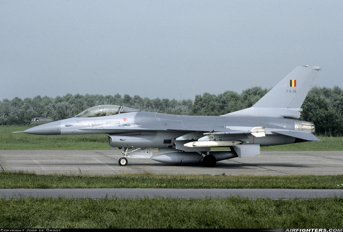 Belgium - Air Force General Dynamics F-16A Fighting Falcon FA-18 at Leeuwarden (LWR / EHLW), Netherlands