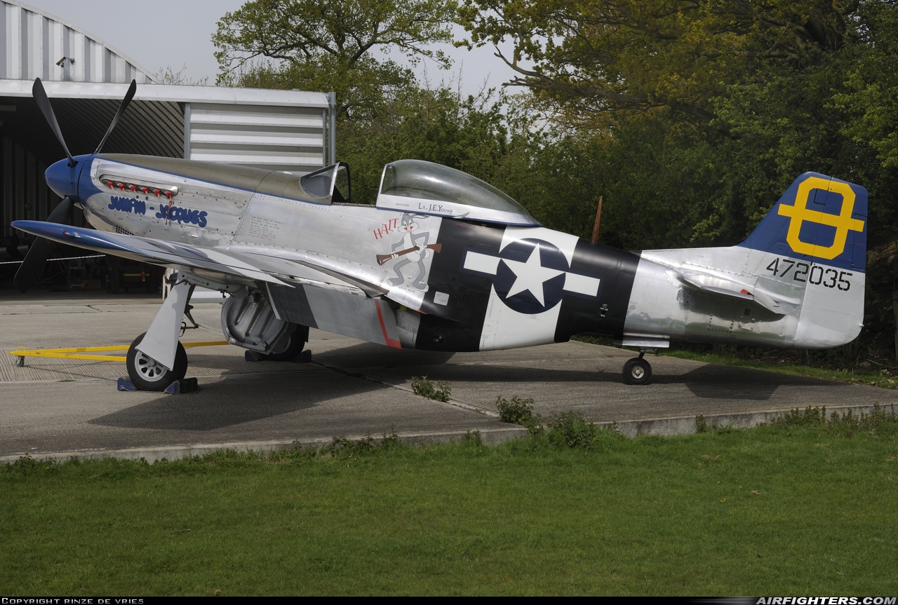 Private North American P-51D Mustang G-SIJJ at North Weald (EGSX), UK