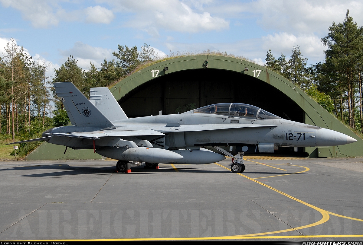 Spain - Air Force McDonnell Douglas CE-15 Hornet (EF-18B+) CE.15-08 at Wittmundhafen (Wittmund) (ETNT), Germany