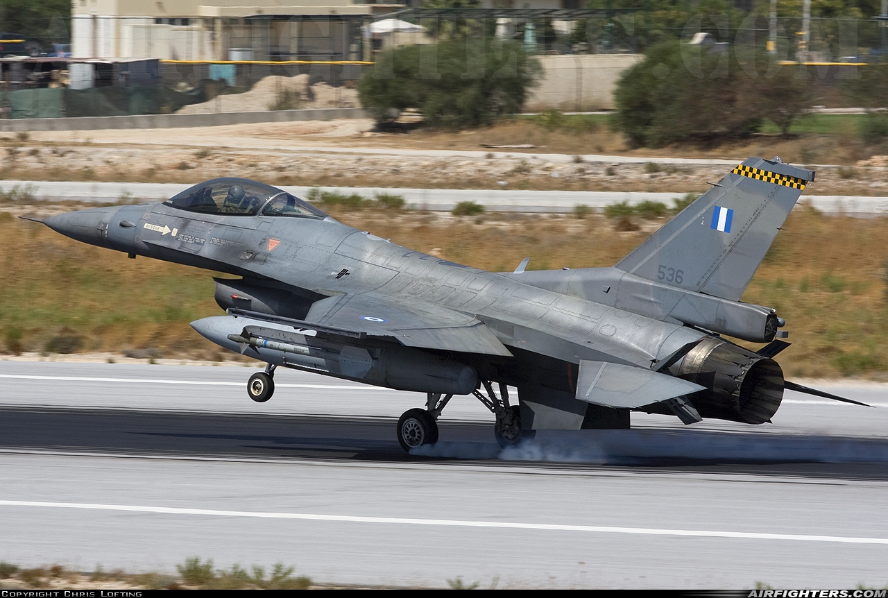 Greece - Air Force General Dynamics F-16C Fighting Falcon 536 at Chania - Souda (CHQ / LGSA), Greece