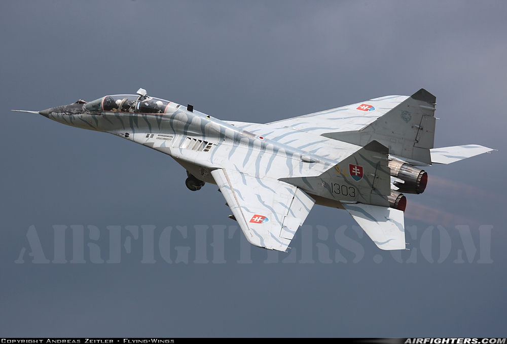 Slovakia - Air Force Mikoyan-Gurevich MiG-29UBS (9.51) 1303 at Piestany (PZY / LZPP), Slovakia